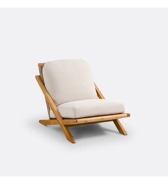Fauteuil bas de jardin, acacia - La Redoute Interieurs - Écru et naturel