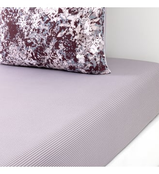 Drap housse en satin de coton lavé Lacoste Home