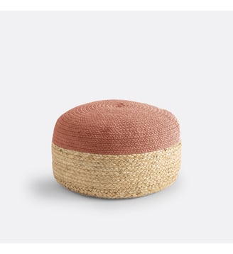 Pouf bicolore jute Popayan - La Redoute Interieurs - Terre de sienne