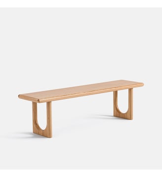 Banc en chêne massif et plaqué, longueur 160 cm - La Redoute Interieurs - Chêne