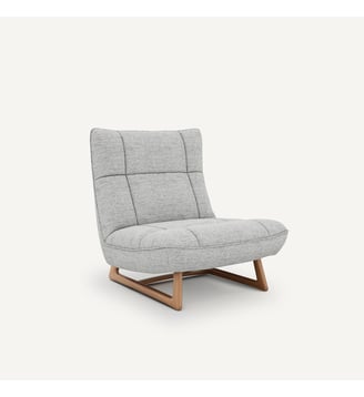 Fauteuil version chêne et tissu chiné - AM.PM - Gris