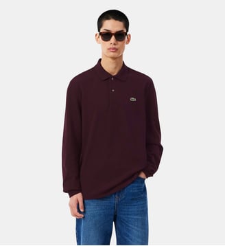Polo droit coton piqué - Lacoste - Marron oxalis
