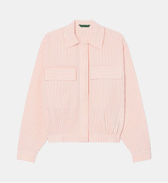Veste seersucker rayée - Lacoste - Blanc et rose