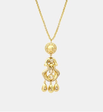 Collier sautoir  pendentif sculptural  - Gloria - Satellite - Doré