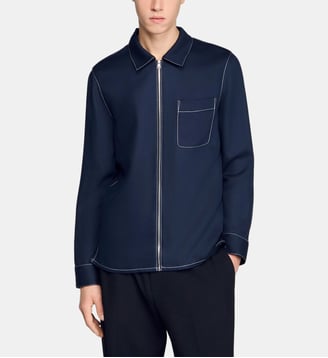 Chemise fluide zippée - Sandro - Marine