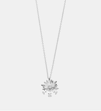 Collier pendentif argenté marguerite et pierres blanches - Les Néréides - Doré