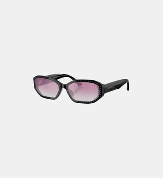 Lunettes de soleil Ovale JC5021BU - Jimmy Choo - Noir et nuit d'argent