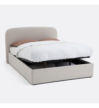 Lit coffre avec sommier relevable - La Redoute Interieurs - Beige