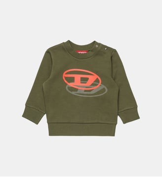 Sweat-shirt à col rond avec logo - Diesel Kids - Kaki