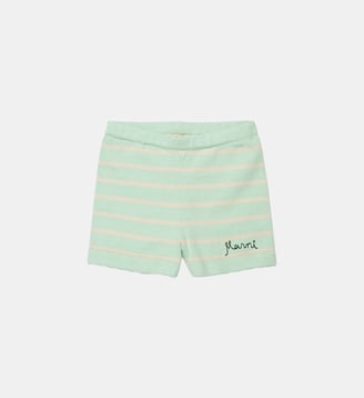 Short en maille avec logo - Marni - Vert menthe clair