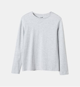 T-shirt manches longues - Cyrillus - Gris moyen uni