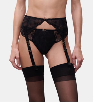 Porte-jarretelles en dentelle - Chantelle - Noir