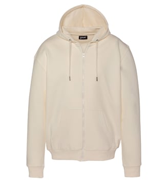 Sweatshirt zippé à capuche custom thunder - Schott - Blanc cassé