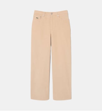 Pantalon wide fit velours côtelé - Lacoste - Beige