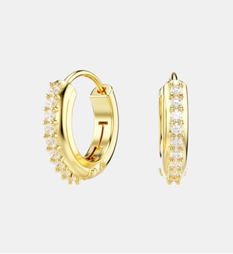 Anneaux d'oreilles Matrix, Doré à l’or 18 carats (750/1000) - Swarovski - Doré
