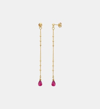 Boucles d'oreilles longues danaé n°49 - Caroline Najman - Rose