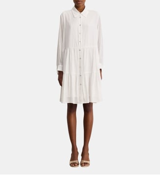 Robe chemise courte à volants - AMANCE - Pablo - Blanc