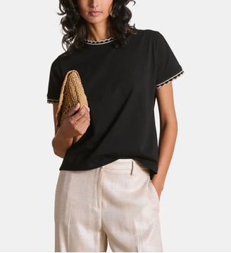 T-shirt en coton biologique manches courtes - La Fée Maraboutée - Noir