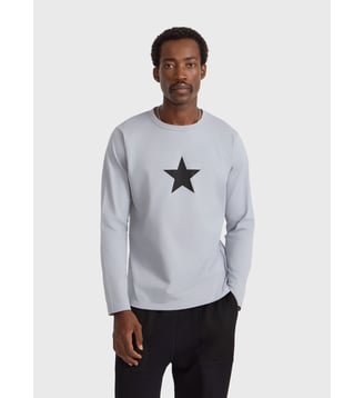 t-shirt en coton sérigraphié - Agnès b. - Gris engrenage