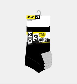 Lot de 3 Paires de Socquettes Ecodim Sport - Dim - Noir