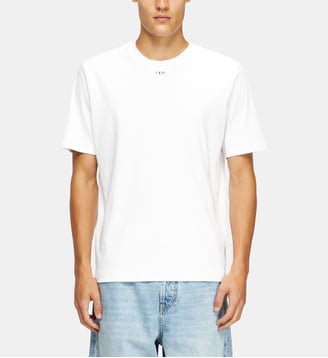 T-shirt régulière avec col rond et Oval D - Diesel - Blanc