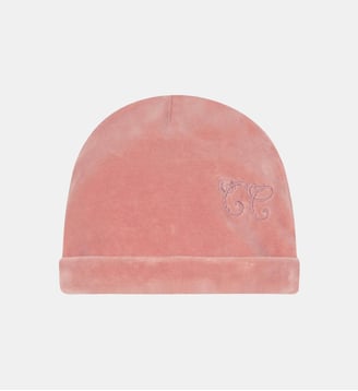 Bonnet - Imprimé inspiration Toile de Jouy velours - Tartine Et Chocolat - Rose