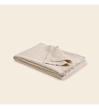 Couvre-Lit  Jacquard floral en chenille - Madura - Ivoire