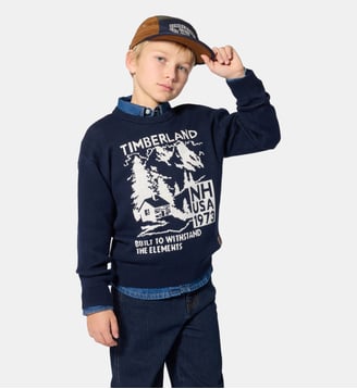 Pull à manches longues - Timberland - Bleu cargo