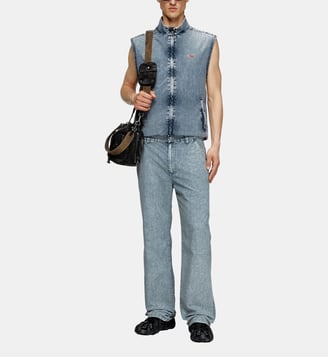 Gilet en taslan de nylon recyclé - Diesel - Bleu moyen