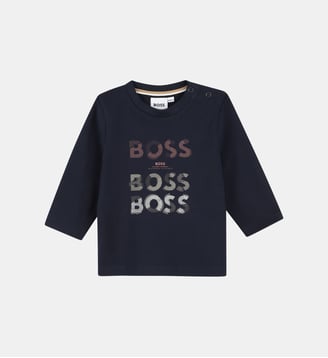 Tee-shirt manches longues - BOSS Kidswear - Bleu cargo