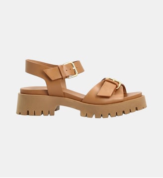 Sandale alix - cuir lisse - Colisée Paris - Camel