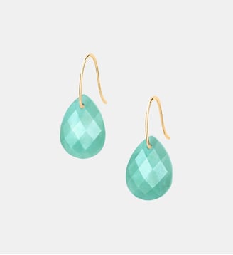 Boucles d'oreilles, amazonite, or jaune - Morganne Bello - Or jaune