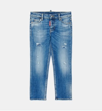 Jean skinny délavé bleu clair - Jennifer Cropped - Dsquared2 - Denim bleu