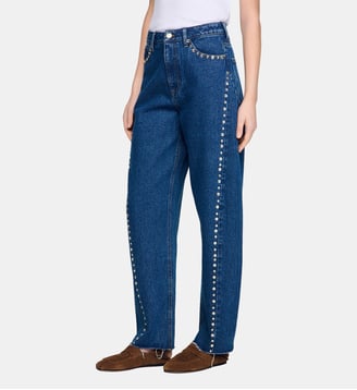 Jean barrel à strass Sandro