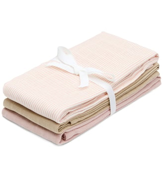 Lot de 3 langes bébé en mousseline - CAMCAM COPENHAGEN - Rose