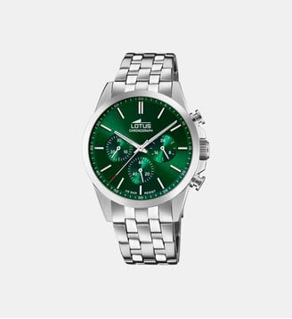 Montre Chrono Vert 18989/3 - Lotus - Argenté