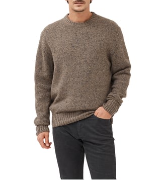 Pull droit en mélange de laine et alpaca Cox Road - Rodd & Gunn - Gravel