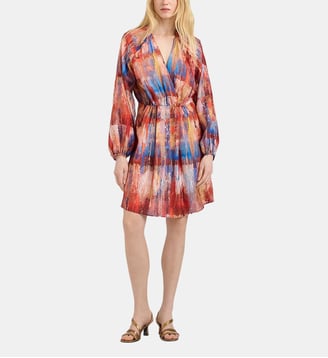 Robe luno en habotai imprimé - Momonì - Rouge