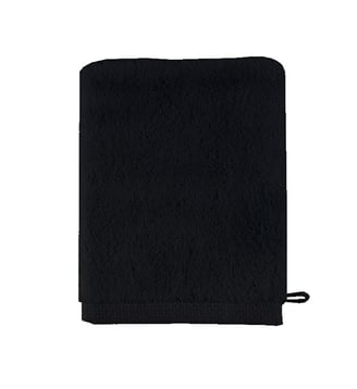 Gant de toilette uni en coton, 530gr/m², AQUA - Essix - Noir