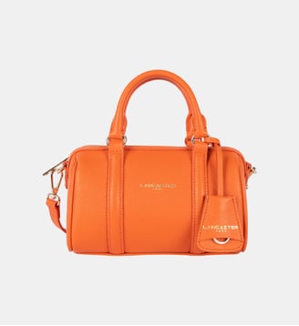 Petit sac polochon Milano Ana en cuir - Lancaster - Orange