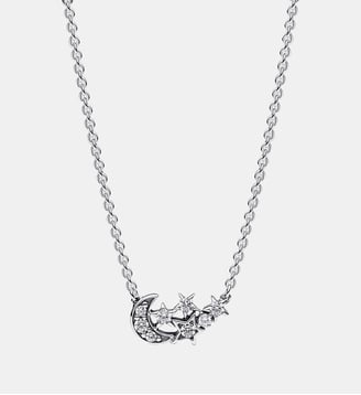 Collier Lune & Étoile Scintillantes - Pandora - Argenté