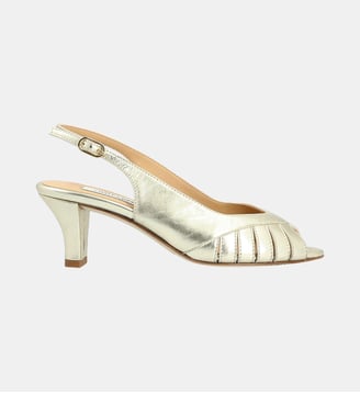 Sling back belleville - cuir lisse - Charles Kammer - Métallisé