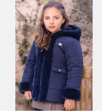 Manteau -  réversible imitation fourrure - Tartine Et Chocolat - Marine