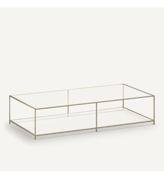 Table basse rectangulaire verre trempé - AM.PM - Laiton vieilli