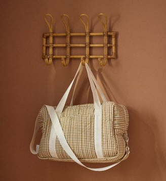 Sac à langer en gaze de coton - Cyrillus - Vichy caramel