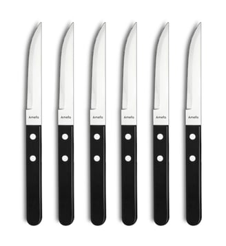 Coffret 6 couteaux steak - Amefa - Noir