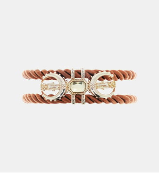 Bracelet manchette cordon avec charm EUFORIA - Hipanema - Ocre