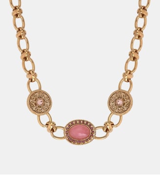 Collier chaîne   - Louise - Satellite - Rose