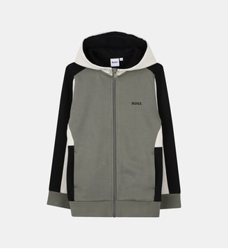Cardigan con cappuccio - BOSS Kidswear - Tilleul
