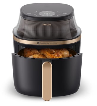 Airfryer NA332/00 Friteuse sans huile avec fenêtre de cuisson Noir/Doré, Série 3000 6.2L - Philips - Noir